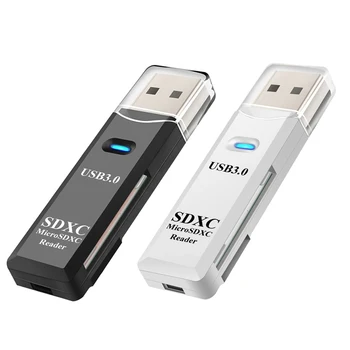 2 в 1 TF Четец на карти USB 3.0 Адаптер SDHC, SDXC и MMC автомобил с Безплатен USB Четец на карти SD Смарт-карта с Памет, Флаш Устройство Cardreader