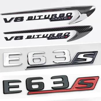 3D ABS Автомобилна Икона На Заден Багажник, Стикер На Крило, Странично Лого E63S V8 Biturbo 4matic, Емблемата На Mercedes E S 63 AMG W212 W213, Аксесоари