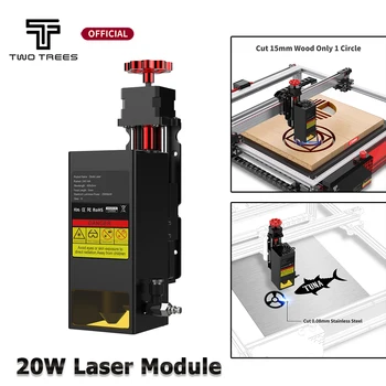 Twotrees 20 W Оптичен Изход Лазерен Модул Въздушен Допълнителен Лазер за TS2 Лазерно Рязане с CNC Гравиране Машина DIY Дървообработващи Инструменти