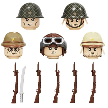 WW2 Военна Японската Армия от Войници, Оръжия, строителни блокове на Военни Оръжия Штыковые Пистолети Каски Тухли Част от Оръжието блокове играчки