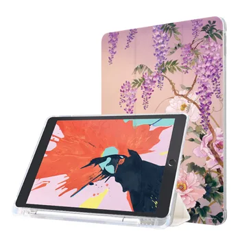 Калъф с цветни листа За iPad Air 4 5 Калъф Mini 6 iPad Pro 11 2021 Pro 12,9 Funda iPad 10,2 7 8 9-то Поколение с Държач За Моливи