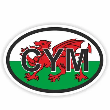 Креативен Код на Страната Уелс CYM Овални Стикер Светоотражающая Автомобили Стикер Аксесоари За Мотоциклети PVC Стикер