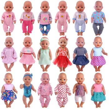 Стоп-моушън дрехи, Детска рокля Подходяща за 18 инча американската момичета и 43 см Reborn New Baby Born Кукла За 43 см Baby Doll 17 Инча Reborn Baby Doll
